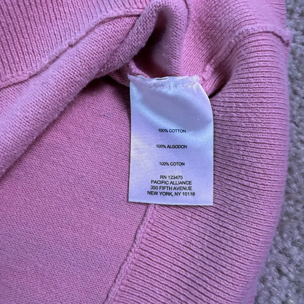 Jones New York Signature Women Sweater Size L Pink Cowl Neck Cotton Cozy E529 - Picture 6 of 11